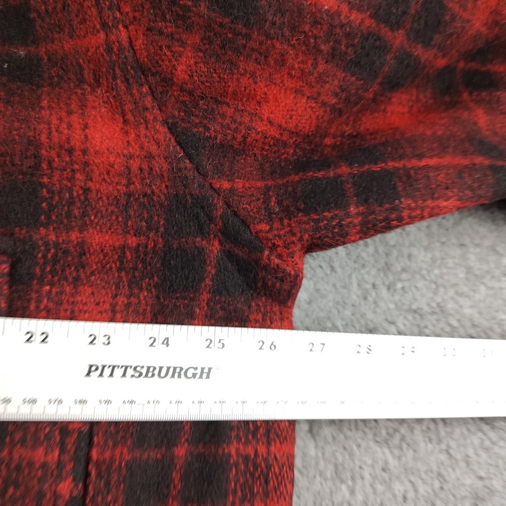 VTG Johnson Woolen Mills Mackinaw Jacket Mens 46 Buffalo Check Red Plaid Wool - Picture 2 of 9